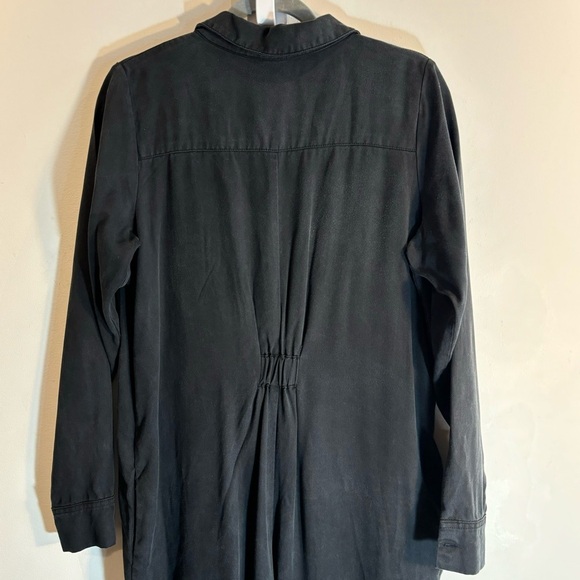 SMASH + TESS Sz M Zipper Jumpsuit 100% Tencel Pockets Collar in Barely Black - Picture 11 of 13